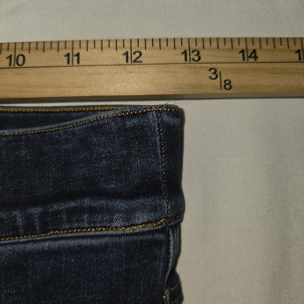 Spanx Flare Jeans Dark Wash High Rise Pull On Raw Hem Stretch Denim Women XS - Picture 5 of 10